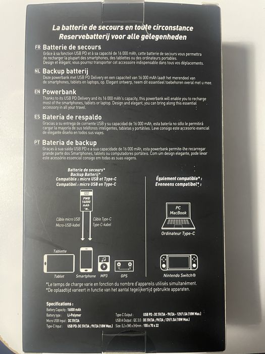 Powerbank Temium 16000 mAH
