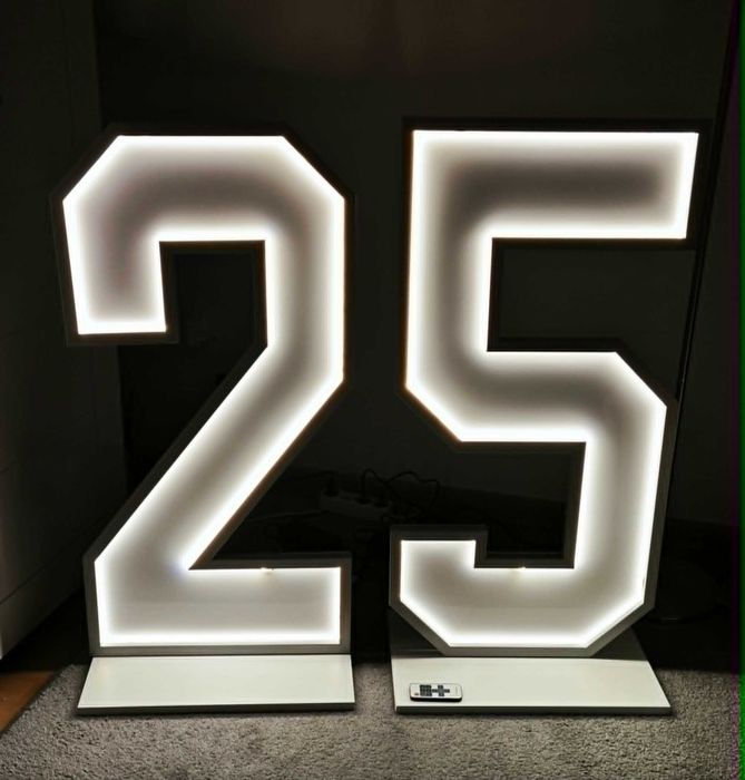 Cyfry Led 18,25,40,50 duże, ścianka, dekoracja