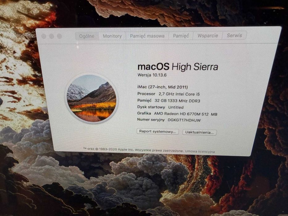 Komputer iMac 27" 2011, 32 GB RAM stan bardzo dobry.