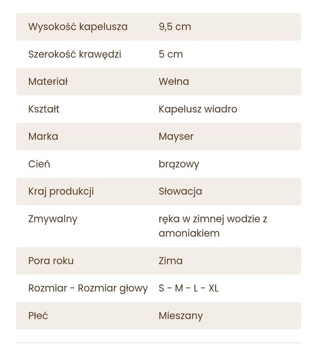MAYSER kapelusz BOB super jakość wełna dobra cena szybka wysyłka