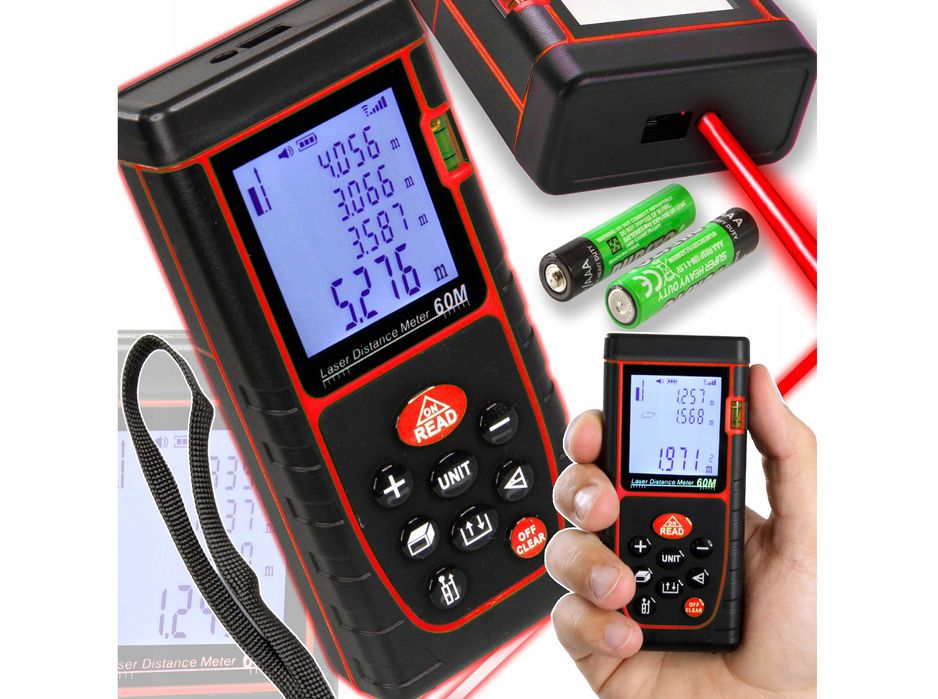 DALMIERZ LASEROWY cyfrowy miernik odległości 60m POZIOMICA 2079