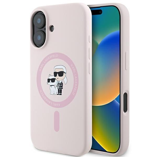 Karl Lagerfeld KLHMP16MSCMKCRHP iPhone 16 Plus 6.7" różowy/pink hardcase Silicone Karl&Choupette Ring MagSafe