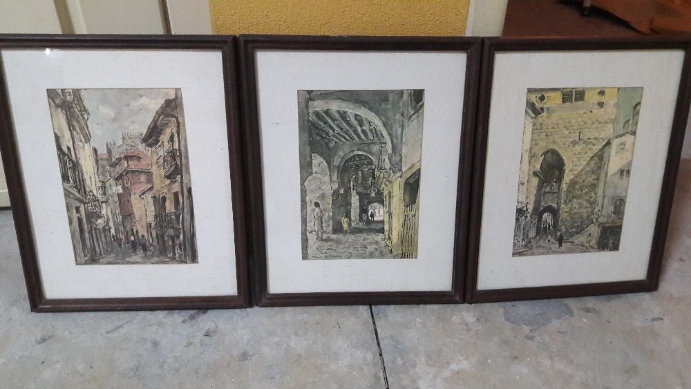 3 quadros pequenos antigos