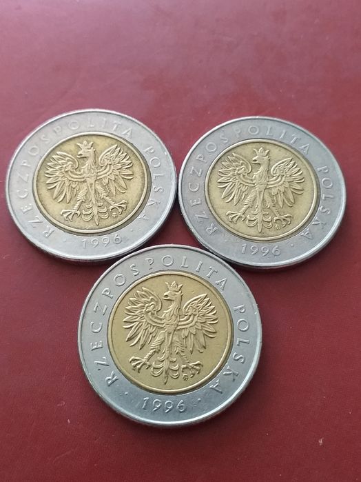 Monety 5 zł i euro  z błędami