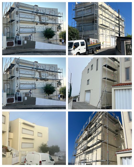 Obras gerais e remodelações. Capoto .  Reboco projetado . Pinturas