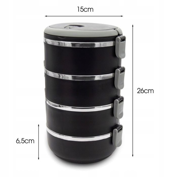 menażka obiadowa pojemnik termiczny czworak stal nierdzewna 4x400ml. /