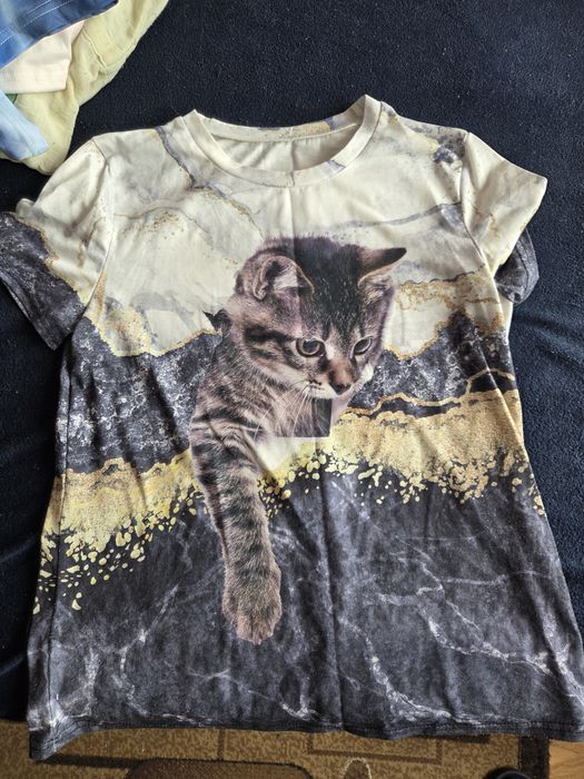 Koszulka t-shirt damska z kotkiem rozmiar S
