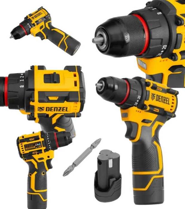 Шурупуверт акумоляторний DENZEL (12В, 2 А·год, 1550 об/хв)