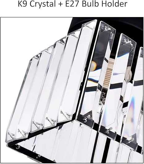 Czarny kryształowy mini żyrandol E27 Art Deco