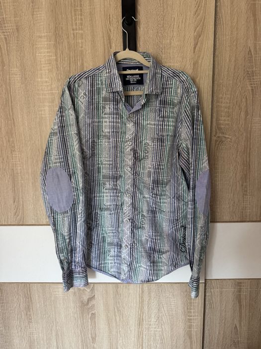 Koszula Desigual L w paski boho hippie newspaper gazette galliano hit