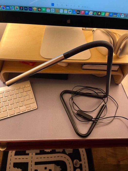 IKEA HARTE Lampka na biurko Czarna, Led, USB