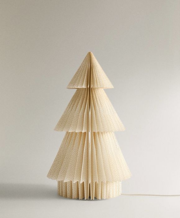 Árvore De Natal Desdobrável Papel Luz Pequena Zara Home NOVO
