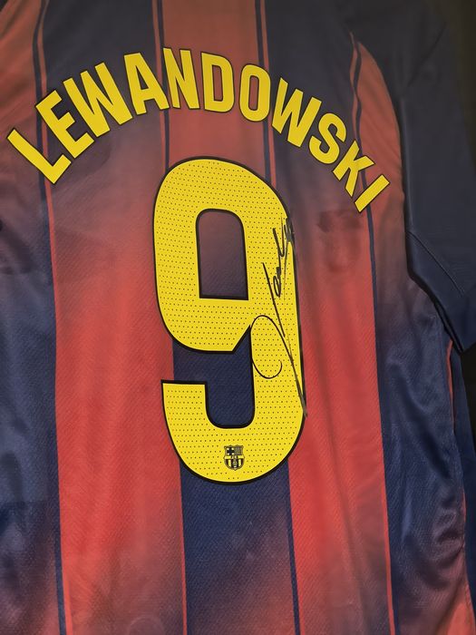 Koszulka FC Barcelona Lewandowski 9 autograf