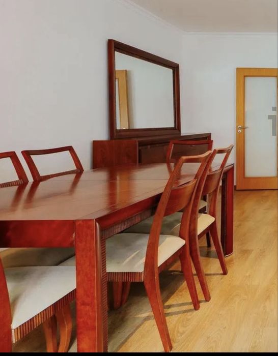 Mesa de jantar extensível com 6 cadeiras