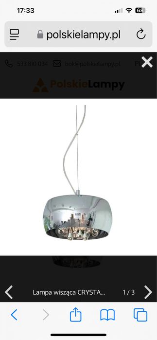 Designerska lampa Zuma Crystal Line, średnica - 26 cm
