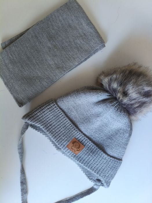 Дитяча зимова шапка і шарф  на вік дитини  до 1 року