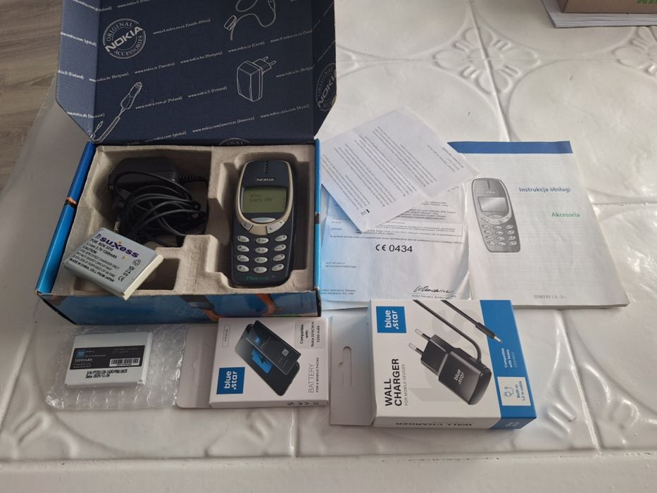 Kompletna Nowa Nokia 3310 nowa ładowarka bateria papiery pudelko
