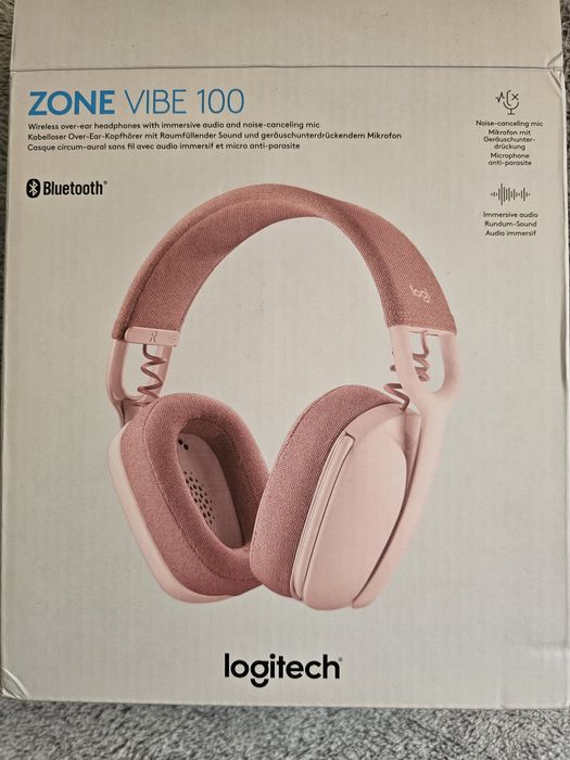 Навушники Logitech Zone Vibe 100 Wireless Rose нові