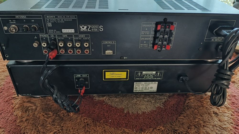 Amplituner SONY STR-AV310 + CD SONY CDP-490 + głośniki