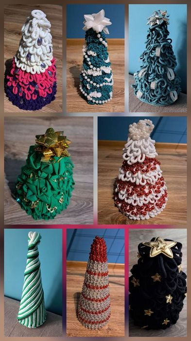 CENA ZA CAŁOŚĆ  Zestaw choinek. Świąteczne Włóczka sznurek  bawełniany