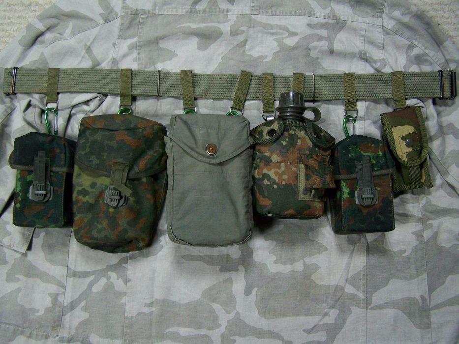 Bojówki Szlufki parciane na pas wojskowy, PRL, LWP, WP