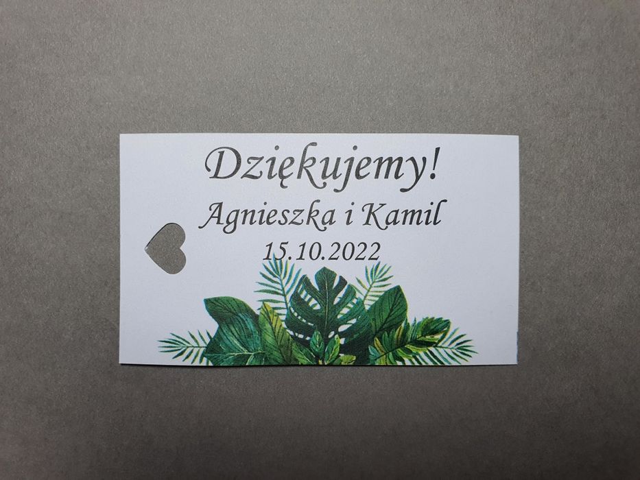 Tagi karteczki do podziękowań dla gości