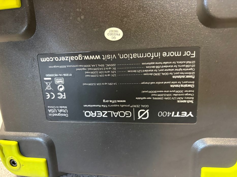 Goal zero yeti 400