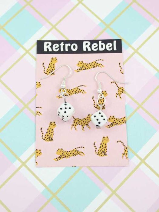 Retro Rebel kolczyki KOSTKI kości vintage RR27