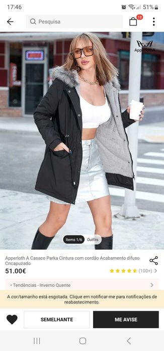 Casaco preto comprido