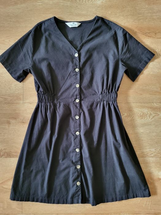 H&M 158 sukienka czarna bawełna