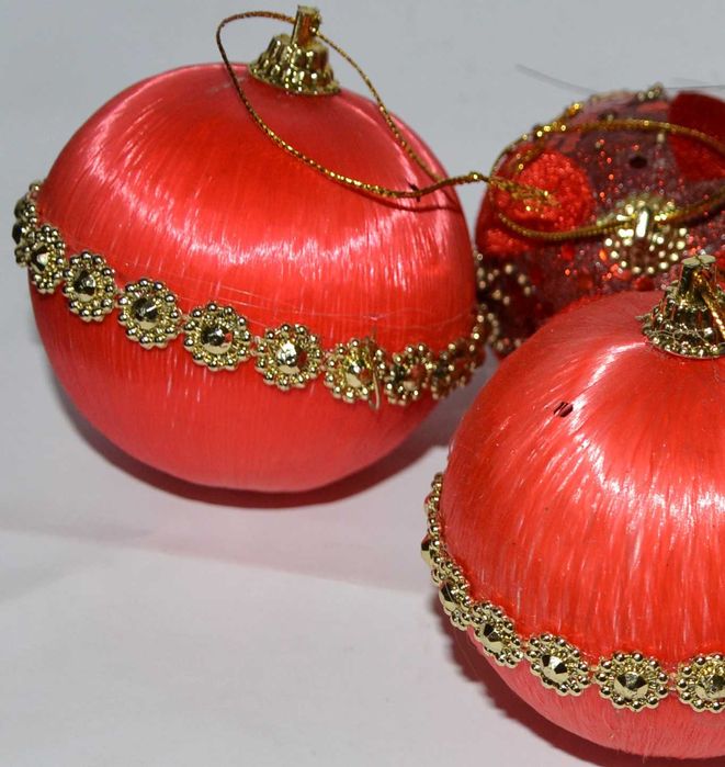 Zestaw Bezpiecznych Ozdób Choinkowych Burgund 9 sztuk