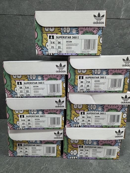 Дитячі кросівки Adidas Superstars 360 I GX3294, оригінал, нові, красовки для дівчинки, хлопчика, розмір 21 22 23 25 26 27