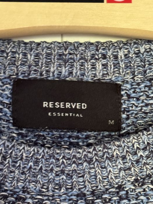 Sweter męski Reserved M niebieski granatowy bawełna