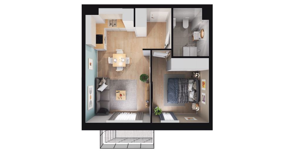 2-pokojowe mieszkanie 39m2 + balkon Bez Prowizji