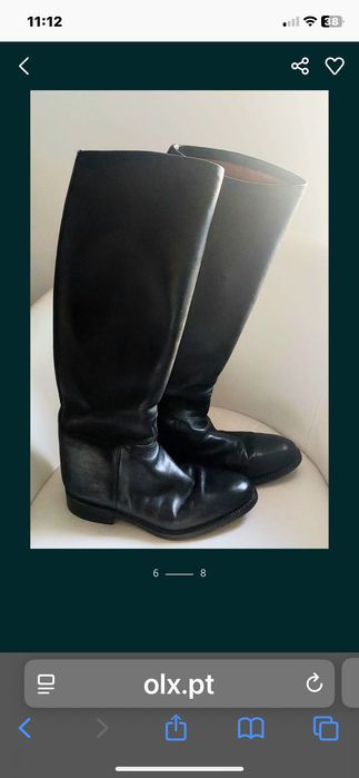 Botas de montar em pele