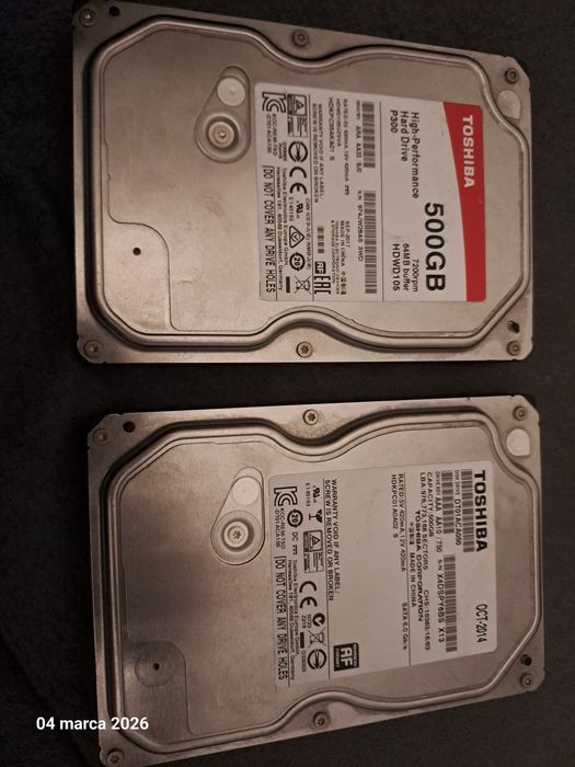 Dysk twardy 2sztuki po 500