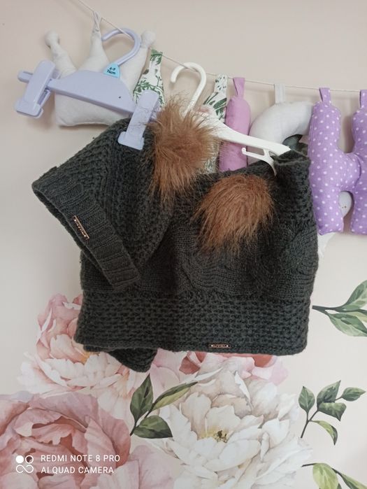 Komplet zimowy khaki mayoral czapka komin