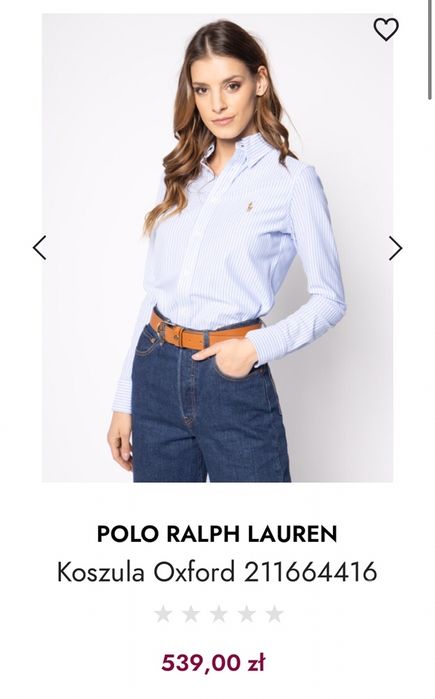 boska nowa koszula Ralph Lauren biala w paski niebieskie M 38