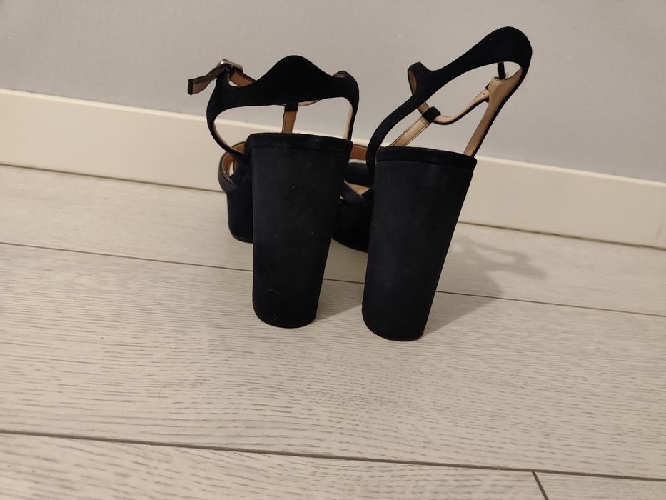 Босоніжки сині,натуральна замша