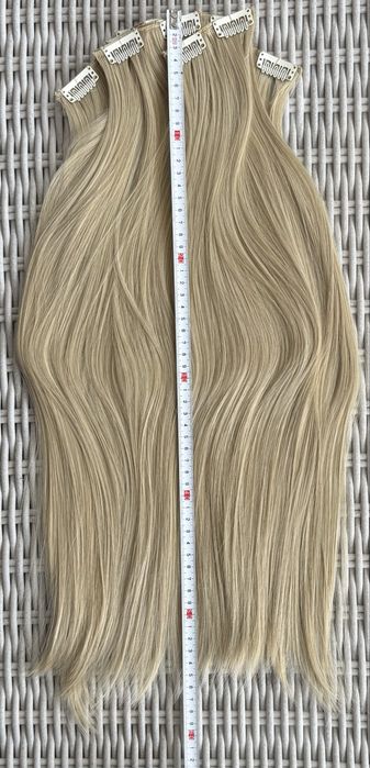 Naturalny blond chłodny odcień włosy doczepiane