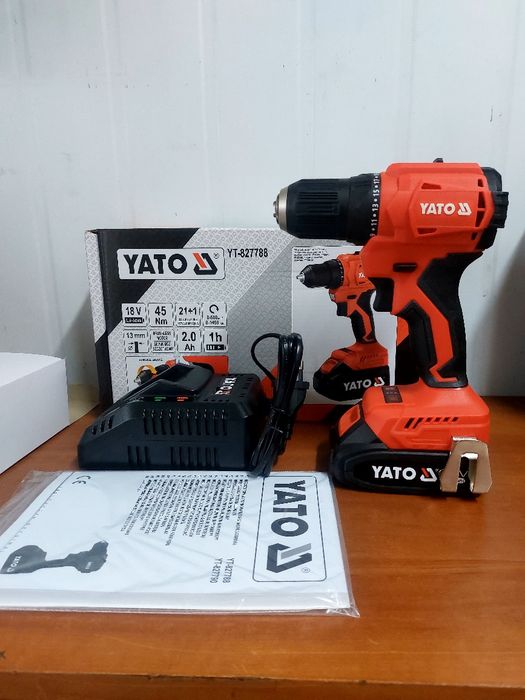 Шуруповерт акумуляторний безщітковий YATO YT-827788 18В 2А·год 45Н