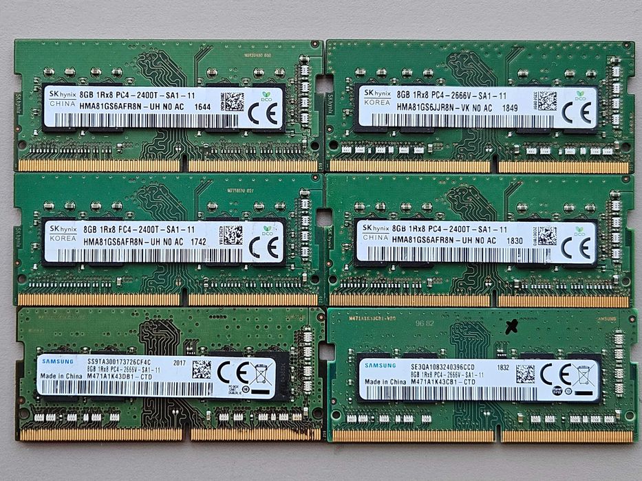 Неробоча пам'ять DDR4 8Gb 16Gb DIMM SO-DIMM