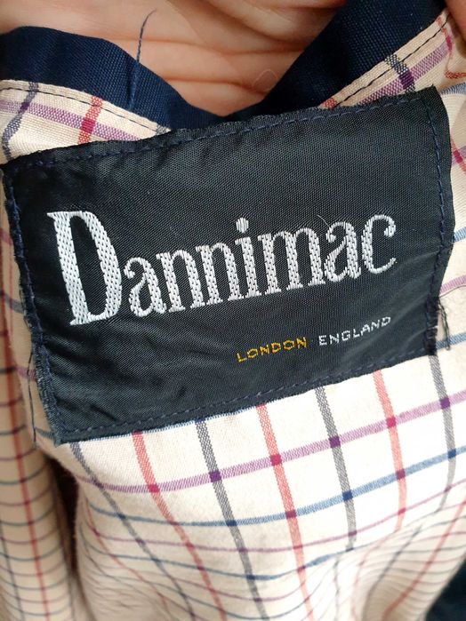 Granatowy klasyczny płaszcz trencz prochowiec męski Dannimac M vintage