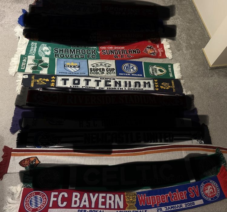 Duża kolekcja szalików piłkarskich 41 sztuk