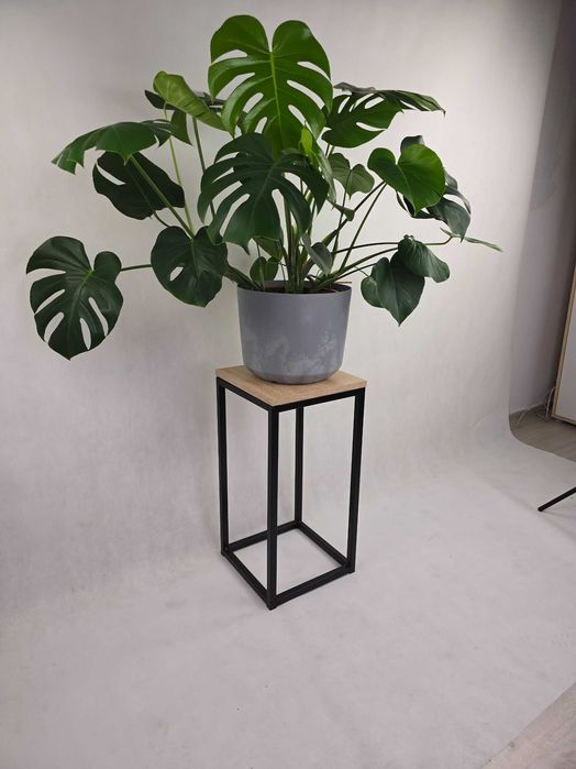 Kwietnik spawany loft masywny duży blat 30x30 stojący stojak na donice