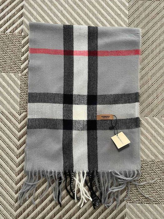 ШарФ Burberry в клітинку сірий