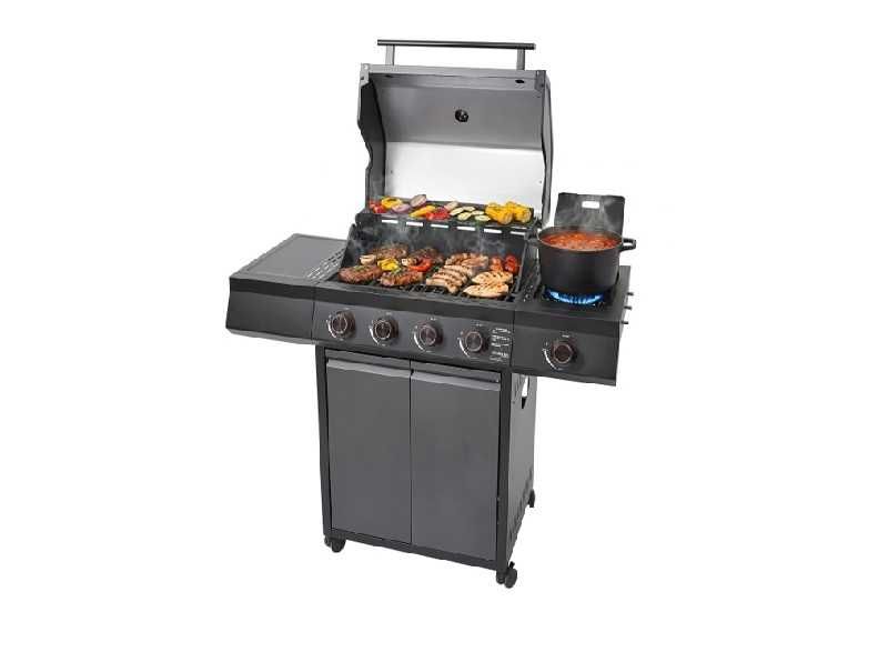 Grill gazowy LEHMANN Chicago 4+1 – 15 kW | Żeliwny ruszt | Pokrowiec GRATIS