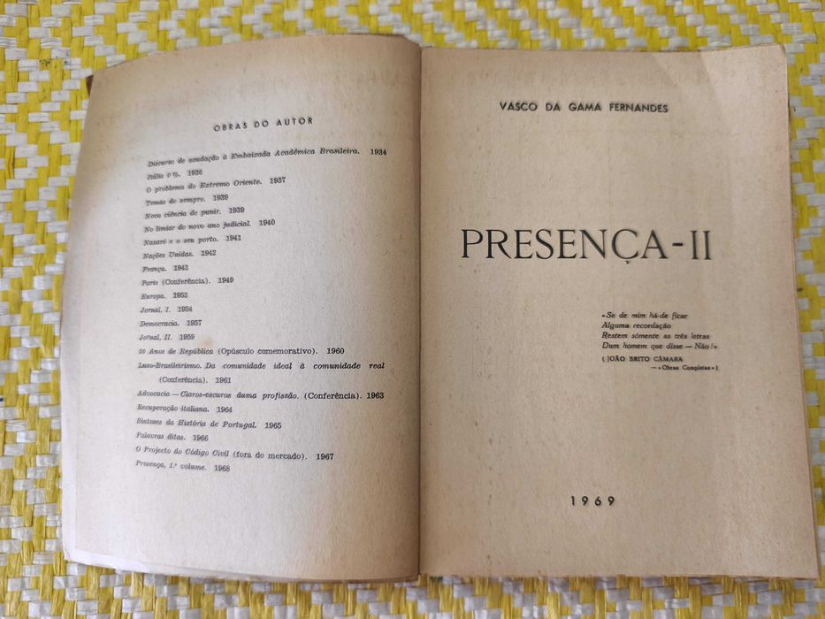 PRESENÇA – Volumes – I - II
Vasco da Gama Fernandes
