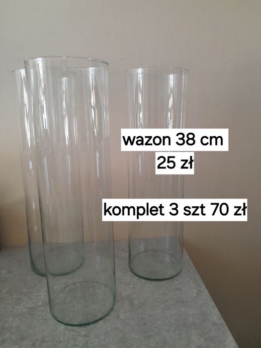 Wazon 38 cm  przezroczysty