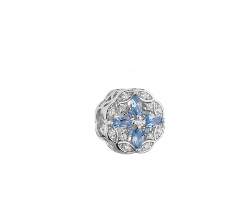 Zawieszka srebrna beads - kwiat